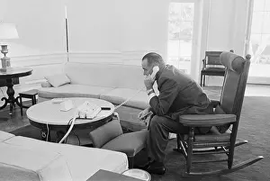 Telephoning Prints: President Johnson on Telephone in the White House