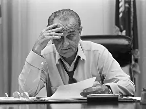 Exhausted Prints: President Johnson Working In White House