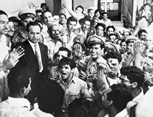 Surrounding Prints: President Jose Figueres in Crowd