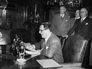 President Juan Peron and Officials in His Office