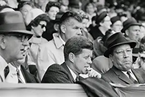 President Kennedy Attending Baseball Game
