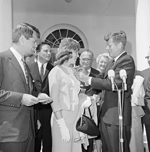 President Kennedy Awarding Bravery Medal
