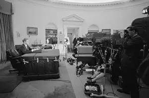 Video Camera Prints: President Kennedy Broadcasting from Oval Office