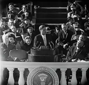 President Kennedy Delivering Inauguration Speech