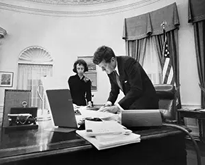 President Kennedy with Evelyn Lincoln