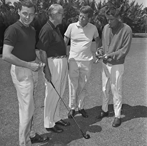 President Kennedy With Father and Brothers-in-Law