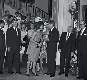 Roberts Prints: President Kennedy and First Lady at Military Reception