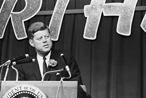 Columbus Prints: President Kennedy Giving Speech