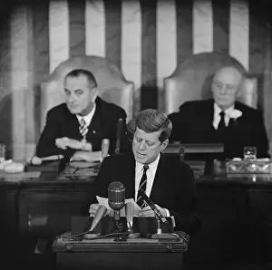 Speaker Of The U Prints: President Kennedy Giving State of the Union Address