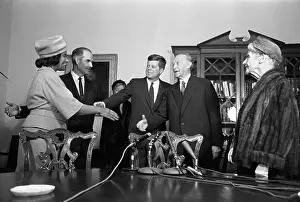 Hunger Prints: President Kennedy Introducing Konrad Adenauer