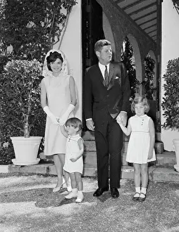 President Kennedy and Jacqueline with Children