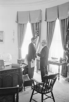Arthur J Prints: President Kennedy with Labor Secretary Arthur Goldberg