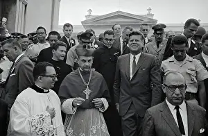 President Kennedy Leaving Historic Cathedral