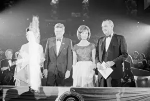 President Kennedy and Lyndon Johnson with Wives
