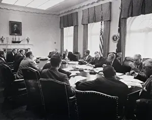 Cabinet Prints: President Kennedy Meeting With Cabinet Officers