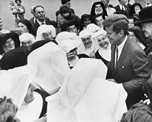 Surrounding Prints: President Kennedy With Nuns in Ireland