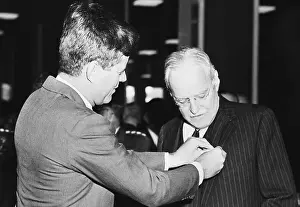 President Kennedy Presenting Award to Allen Dulles