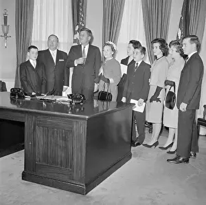 Richard J Prints: President Kennedy with the Richard J. Daley Family