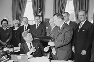 Anderson Prints: President Kennedy Signing Nuclear Power Plant Bill