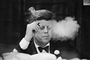 President Kennedy Smoking Cigar