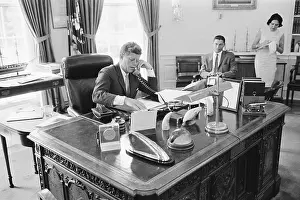 Telephoning Prints: President Kennedy Speaking on Telephone