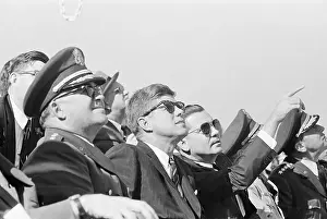 Roberts Prints: President Kennedy Watching Air Demonstration