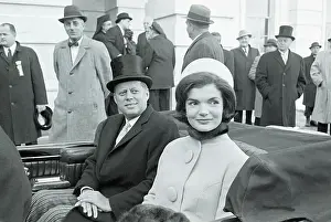 Oath Prints: President Kennedy and Wife in Convertible