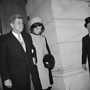 President Kennedy and Wife Leaving Capitol Building