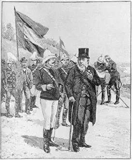 The Boer Wars Prints: President Kruger Visiting Troops