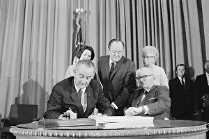 President Lyndon B. Johnson Signing Medical Bill