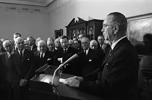 Juan T Prints: President Lyndon Johnson Addressing Businessmen
