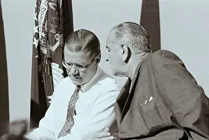 Ranch Prints: President Lyndon Johnson Whispering to Robert McNamara