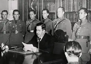 President Manuel Avila Camacho Giving His Speech on War Against Japan