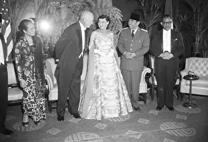 Sukarno Prints: President and Mrs. Eisenhower and Achmed Sukarno