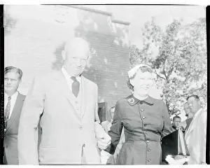 President and Mrs. Eisenhower Leaving a Church