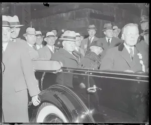 Newark Prints: President and Mrs. Hoover Riding in Car