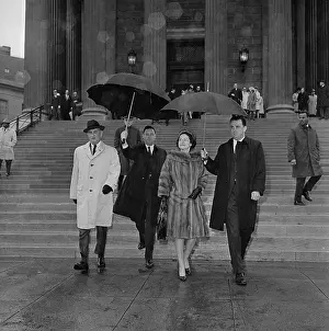 President and Mrs. Johnson Being Escorted