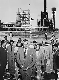President Nasser and Followers at Dedication of Refinery