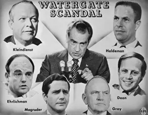 Crime Prints: President Nixon and Officials Involved in Watergate Scandal