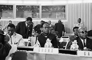 Ghana Prints: President Nkrumah of Ghana Seated at Assembly