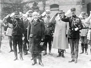 Paul M Prints: President Paul M. Deschanel Being Saluted by Officers