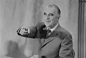 President Pompidou Gesturing During Speech