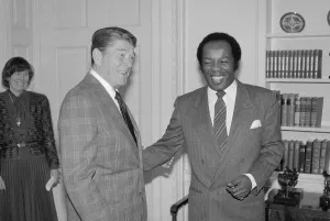 Clary Prints: President Reagan with Lou Rawls