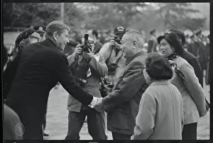 Beijing Prints: President Reagan Shaking Hands with Li Xiannian