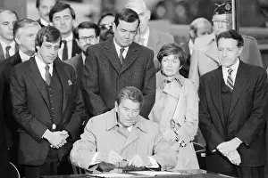 Legislature Prints: President Reagan Signing Papers