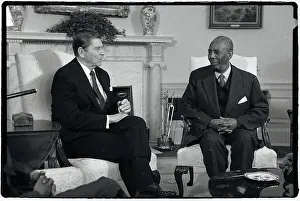 President Reagan Speaking With President Mohammed Said Barre
