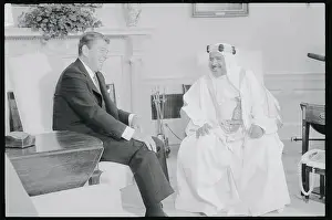 President Reagan Speaking with Sheik Issa Ibn Salman al Khalifa