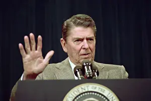 President Reagan Talks to Reporters