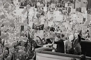George H Prints: President Reagan and Vice-President Bush With First Ladies at Convention