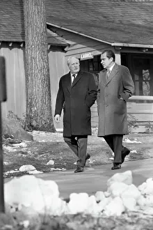 President Richard M. Nixon and Edward Heath on Camp David Grounds